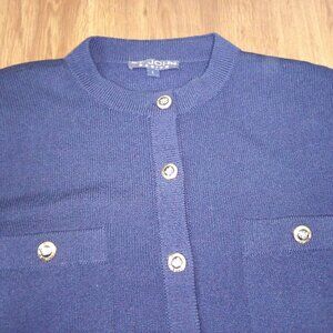 St. John Basics Gold Button Cardigan Sweater